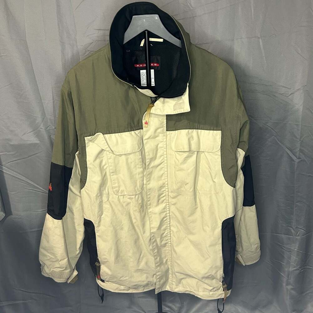 K2 Outerwear Jacket Mens Olive Green/Beige/Black Full Zip Outdoor Hooded Coat